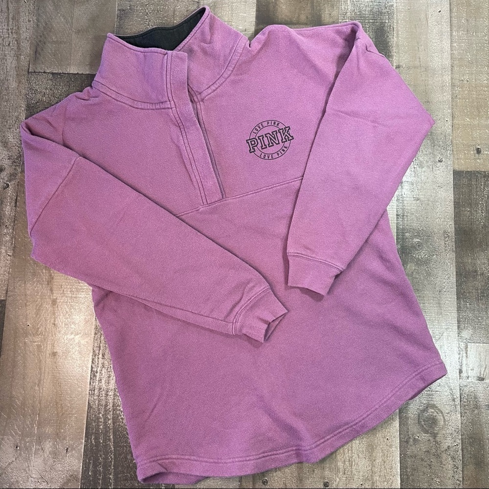 VS PINK French Terry 1/4 Snap Pullover XS